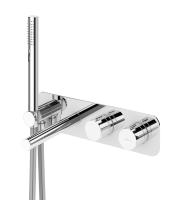 Встраиваемый термостатический смеситель для ванны и душа однорычажный с ручным душем и шлангом 150 см CZR-B-VDM1-T-01 Хром ручка  Хром Cezares