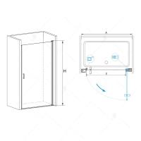 Душевая дверь RGW LE-03  60*195 06120306-11 профиль Хром стекло Прозрачное 6 мм RGW