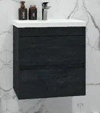 FAMILY База под раковину подвесная с двумя выкатными ящиками, Hard Coal, 500x350x550, Family-M-500-2C-SO-IS  ART&MAX