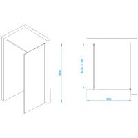 Перегородка для душа RGW WA-002W  80*195 35100208-15 профиль Белый стекло Прозрачное 6 мм RGW