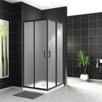 Душевой уголок квадратный UNO-195-A-2-90-P-NERO 900x900x1950 BelBagno