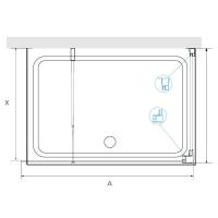 Душевой уголок RGW WA-005-1B (WA-002B+Z-060-2B) прямоугольный   70* 80*195 351005178-14 профиль Чёрный стекло Прозрачное 6 мм RGW