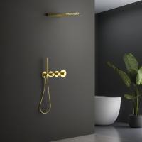 Душевая система встроенная с термостатом Timo Saona SX-2350/17SM золото матовое