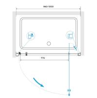 Душевая дверь RGW PA-105 100*185 410810510-11 профиль Хром стекло Прозрачное 5 мм RGW