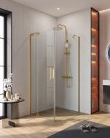 Душевой уголок прямоугольный.     SLIDER-AH-1-90-80/90-C-BORO (800-900)x900x1950 Cezares