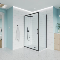 Душевой угол раздвижной E1-SP-B-15090-01-C9 1500х900x1950 Цвет профиля Чёрный матовый Стекло  Прозрачное Veconi