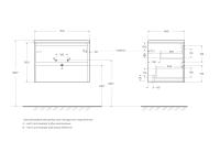 База под раковину подвесная с двумя выкатными ящиками KRAFT-700-2C-SO-BO BelBagno