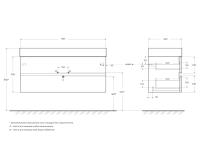 Тумба под раковину подвесная с двумя выкатными ящиками MOLVENO 46  Bianco Ghiaccio MOLVENO 46-120-2C-SO-BG CEZARES