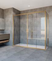 Душевой уголок, прямоугольный VSR-1G21017CLG 1700х1000х1900 профиль брашированное золото стекло прозрачное VINCEA