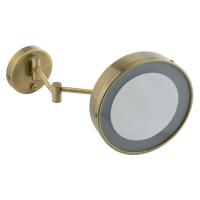 Зеркало оптическое с галогеновой подсветкой на шарнирах, d22хh22x42 см. (3Х), бронза