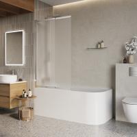 Душевая шторка на ванну с одной раздвижной створкой LUCE-VF-11-90/145-P-Cr 900x1450 BelBagno