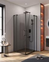 Душевой уголок прямоугольный.     SLIDER-AH-2-80/90-100/110-GRIGIO-NERO (800-900)x(1000-1100)x1950 Cezares