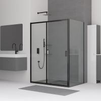 Душевой уголок RGW CL-48B (CL-14B + Z-050-1B) прямоугольный  110* 80*185 32094881-014 профиль Чёрный стекло Прозрачное 5 мм RGW