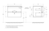 Тумба под раковину с двумя выдвижными ящиками  VAGUE 69x52x55 Rovere sbiancato 54847 CEZARES