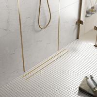 Душевой лоток TIMO Drain System 800 с двусторонней панелью "plate" под плитку, Золото матовое